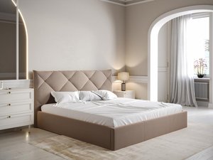 Bett mit Bettkasten - 180 x 200 cm - Samt - Beige - STARI von Pascal Morabito