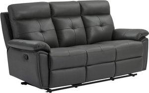 Relaxsofa 3-Sitzer - Leder- Grau - VINETA