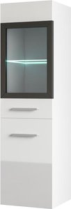 Badezimmerschrank mit LEDs - 30 x 30 x 109 cm - Weiß - LAURINE