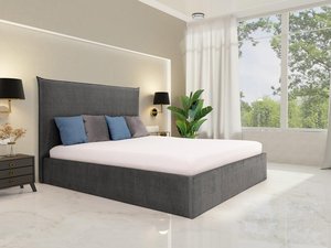 Bett mit Bettkasten - 140 x 200 cm - Samt - Grau - SORYO von Pascal Morabito