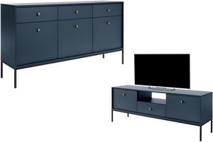 Sparset: Sideboard + TV-Möbel - Blau - BOGDAN