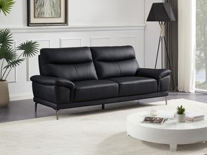 Sofa 3-Sitzer - Leder - Schwarz - ATESSO