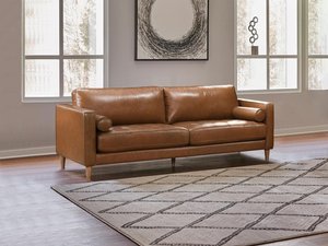 Sofa 3-Sitzer - 100 % Premium-Büffelleder - Braun - Vintage - BAROTA