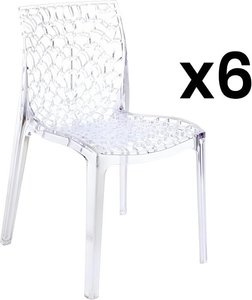 Stuhl 6er-Set - Kunststoff -  Transparent - DIADEME
