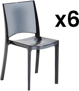 Stuhl 6er-Set stapelbar - Kunststoff - Anthrazit - HELLY