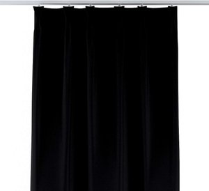 Vorhang mit flämischen 2-er Falten, schwarz, 70x280cm, Blackout (verdunkelnd) (269-99)