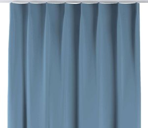 Vorhang mit flämischen 1-er Falten, blau, 90 x 280, Blackout (verdunkelnd) (269-08)