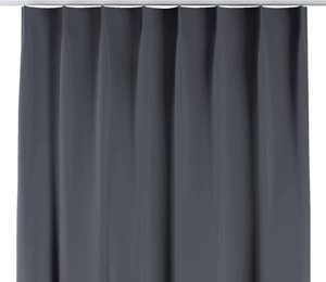 Vorhang mit flämischen 1-er Falten, dunkelgrau, 90 x 280, Blackout (verdunkelnd) (269-76)