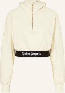 Palm Angels Cropped-Hoodie weiss