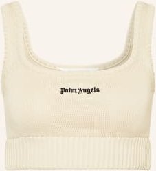 Palm Angels Cropped-Stricktop weiss