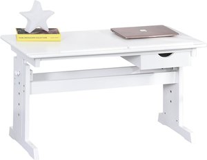 Schreibtisch mit höhenverstellbarer Tischplatte HOMCOM, weiß