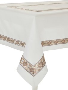 Tischband 'Anouk' Webschatz Creme-Weiß