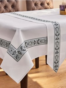 Tischband spitz 'Aileen' Webschatz Weiß