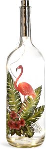 Lichtobjekt Flasche Flamingo ca. H, klar