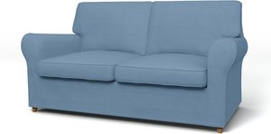 IKEA - Bezug für 2er-Sofa Ängby, Vintage Blue, Leinen - Bemz