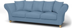 IKEA - Bezug für 3,5er-Sofa Backa, Vintage Blue, Leinen - Bemz