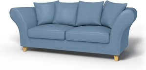 IKEA - Bezug für 2,5er-Sofa Backa, Vintage Blue, Leinen - Bemz