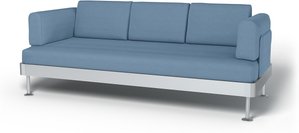 IKEA - Bezug für 3er-Sofa Delaktig, Vintage Blue, Leinen - Bemz