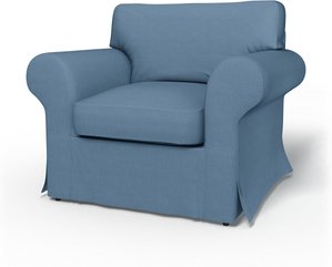 IKEA - Bezug für Sessel Ektorp, Vintage Blue, Leinen - Bemz