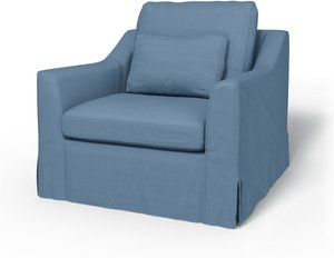 IKEA - Bezug für Sessel Färlöv, Vintage Blue, Leinen - Bemz