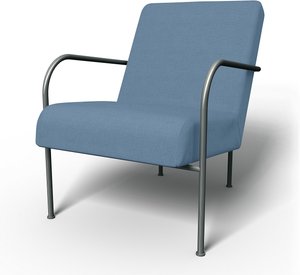 IKEA - Bezug für Sessel IKEA PS, Vintage Blue, Leinen - Bemz