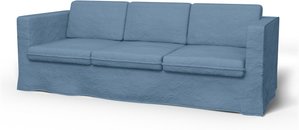 IKEA - Bezug für 3er-Sofa Karlanda, Vintage Blue, Leinen - Bemz