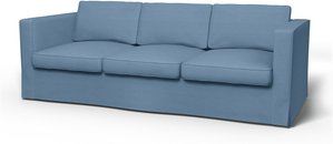 IKEA - Bezug für 3er-Sofa Karlanda, Vintage Blue, Leinen - Bemz