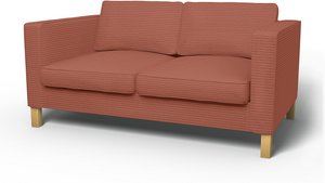 IKEA - Bezug für 2er-Sofa Karlanda, Retro Pink, Cord - Bemz