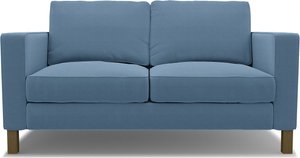 IKEA - Bezug für 2er-Sofa Karlstad, Vintage Blue, Leinen - Bemz