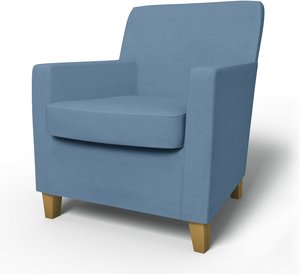 IKEA - Bezug für Sessel Karlstad (kleineres Modell), Vintage Blue, Leinen - Bemz