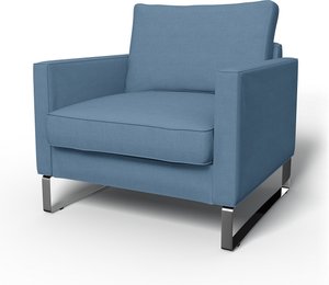 IKEA - Bezug für Sessel Mellby, Vintage Blue, Leinen - Bemz
