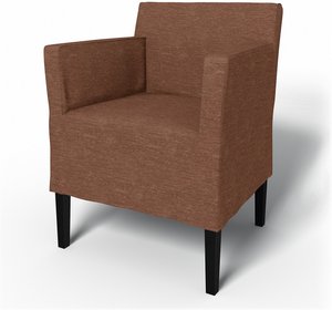 IKEA - Bezug für Stuhl Nils mit Armlehnen, Vintage Rose, Samt - Bemz