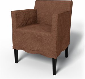 IKEA - Bezug für Stuhl Nils mit Armlehnen, Vintage Rose, Samt - Bemz