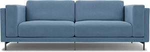 IKEA - Bezug für 3er-Sofa Nockeby, Vintage Blue, Leinen - Bemz