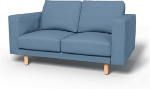 IKEA - Bezug für 2er-Sofa Norsborg, Vintage Blue, Leinen - Bemz