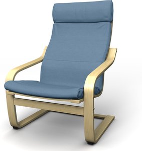 IKEA - Bezug für Sessel Poäng, Vintage Blue, Leinen - Bemz