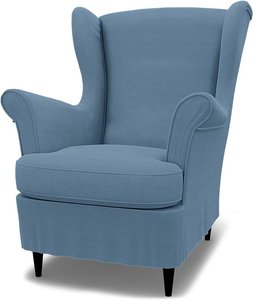 IKEA - Bezug für Sessel Strandmon, Vintage Blue, Leinen - Bemz