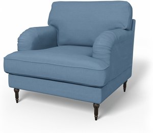 IKEA - Bezug für Sessel Stocksund, Vintage Blue, Leinen - Bemz