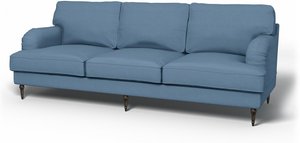 IKEA - Bezug für 3,5er-Sofa Stocksund, Vintage Blue, Leinen - Bemz