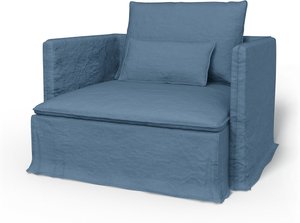 IKEA - Bezug für Sessel Söderhamn, Vintage Blue, Leinen - Bemz