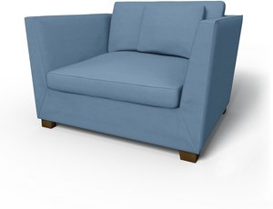 IKEA - Bezug für Sessel Stockholm, Vintage Blue, Leinen - Bemz