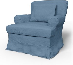 IKEA - Bezug für Sessel Stockholm (1994-2000) Schmale Loose Fit, Vintage Blue, Leinen - Bemz