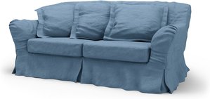 IKEA - Bezug für 2er-Sofa Tomelilla, Vintage Blue, Leinen - Bemz