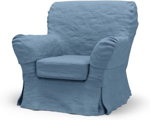 IKEA - Bezug für Sessel Tomelilla, hohe Rückenlehne, Vintage Blue, Leinen - Bemz