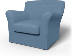 IKEA - Bezug für Sessel Tomelilla, niedrige Lehne (Standard Modell), Vintage Blue, Leinen - Bemz