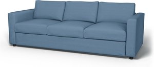 IKEA - Bezug für 3er-Sofa Vimle, Vintage Blue, Leinen - Bemz