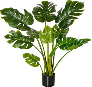 HOMCOM Kunstpflanze  Dekorative Zimmerpflanze in Kunststofftopf, für Innen & Außen, 110 cm, pflegeleicht  Aosom.de
