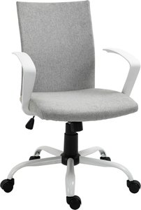 Vinsetto Bürostuhl  Schreibtischstuhl mit Netzrückenstütze, Wippenfunktion, Kopflehne, ergonomisch, 360°-Drehräder, Grau, 61x61x89-99cm  Aosom.de