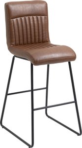 HOMCOM Barhocker Barstühle mit Rückenlehne Esszimmerstühle PU-Kunstleder Schaumstoff Metall Braun+Schwarz 54 x 57 x 112 cm