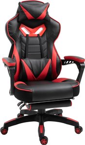HOMCOM Bürostuhl ergonomisch Gaming Stuhl Massagesessel Chefsessel Kunstleder schwarz+Blau B68xT69xH(108-117)cm